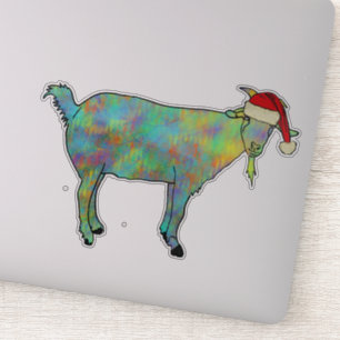 Sticker Chèvre de Noël coloré