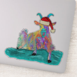 Sticker Chèvre de Noël Criant Coloré 