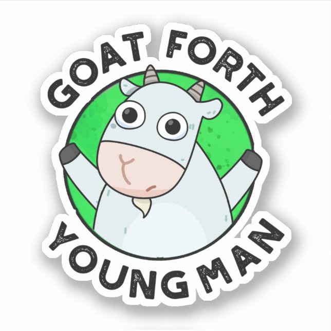 Sticker Chèvre Forth Jeune Homme Drôle Animal Pun (Devant)