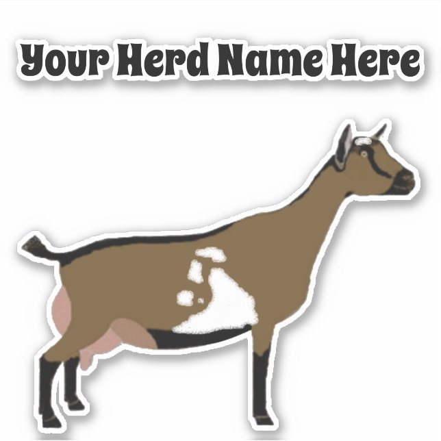 Sticker Chèvre laitière nigériane personnalisée (Devant)