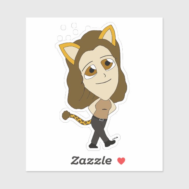 Sticker chibi catgirl (Feuille)