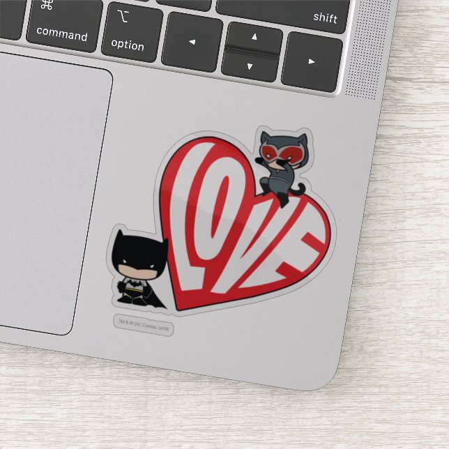 Sticker Chibi Catwoman rebondit sur Batman (Détail)