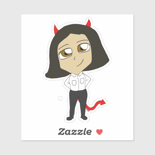 Sticker chibi diable (Feuille)