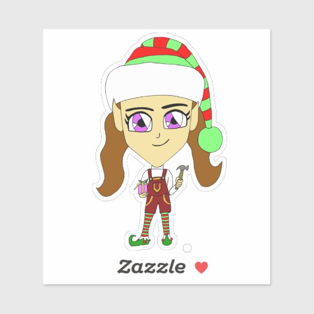 Sticker chibi elf (Feuille)