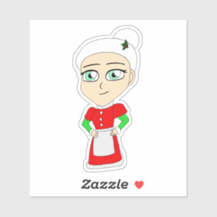 Sticker chibi mme claus