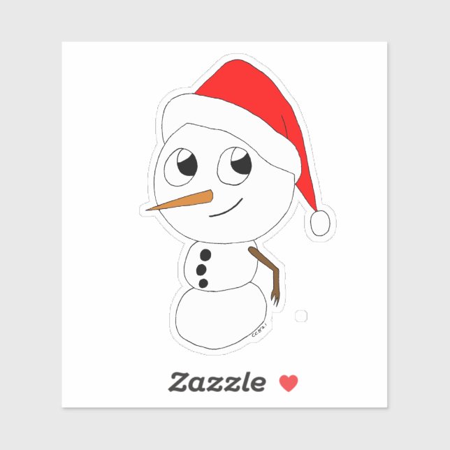 Sticker chibi snowman (Feuille)