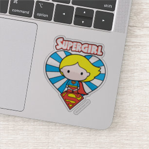 Sticker Chibi Supergirl Starburst Coeur et logo