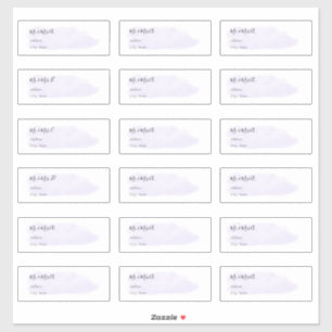 Sticker Chic Dusty Purple Brossé Aquarelle Adresse d'invit