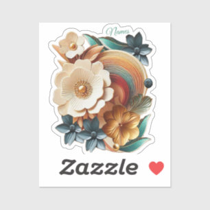 Sticker Chic, Elegant Crèmes & cuir texture fleur look