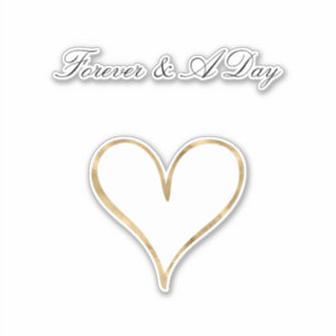 Sticker Chic Gold Glam White Forever Heart Mariage