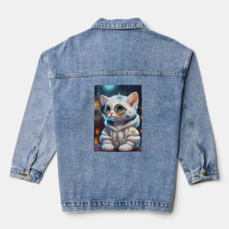 "Sticker Chic: Illustriert Denim Jacket für Fashio Jeansjacke