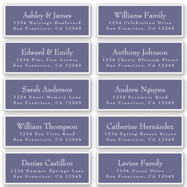 Sticker Chic Navy Blue Wedding Adresse de l'invité Étiquet (Devant)