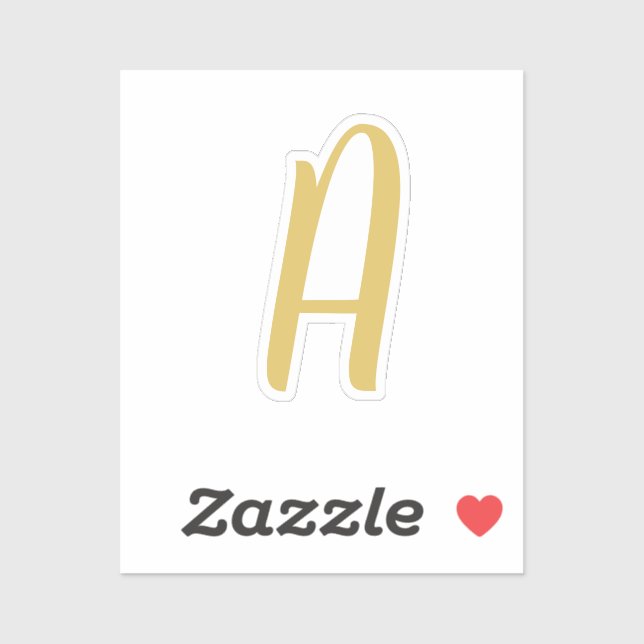 Sticker Chic or couleur Monogramme Professional Calligraph (Feuille)