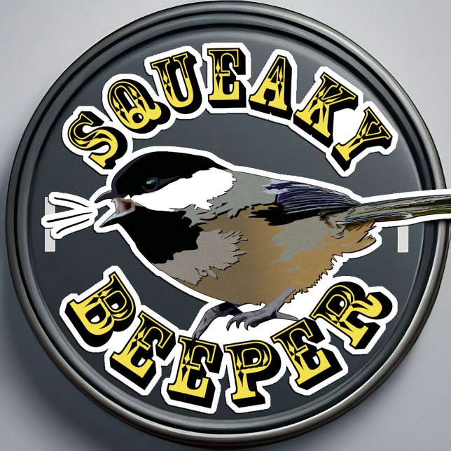 Sticker Chickadee mignonne Oiseau éjaculation Béeper drôle (Squeaky Beeper cute tweeting chickadee sticker for birdwatching enthusiasts)