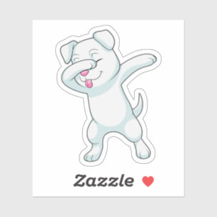Sticker Chien à la danse hip hop dab