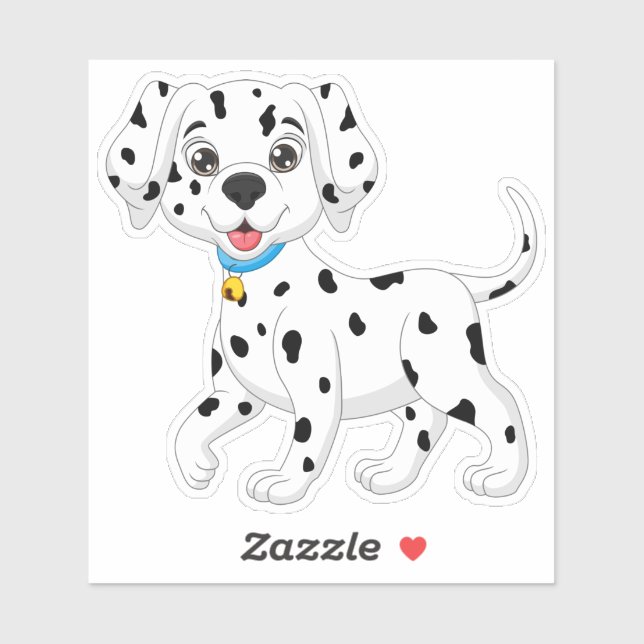 Sticker Chien à pompier noir blanc mou Dalmatien (Feuille)