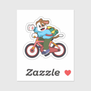Sticker Chien à vélo