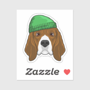 Sticker Chien avec Beanie