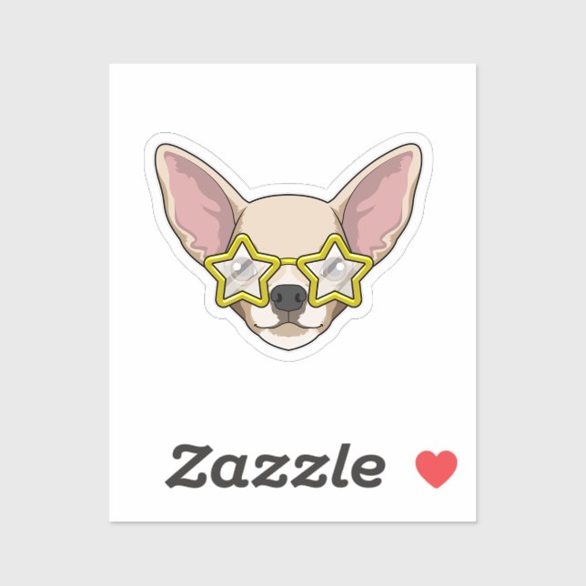Sticker Chien avec lunettes de soleil (Feuille)