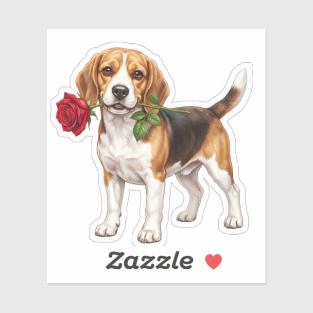 Sticker Chien Beagle Mignon (Feuille)