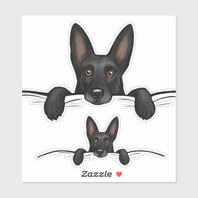 Sticker Chien berger allemand noir Pékin (Feuille)