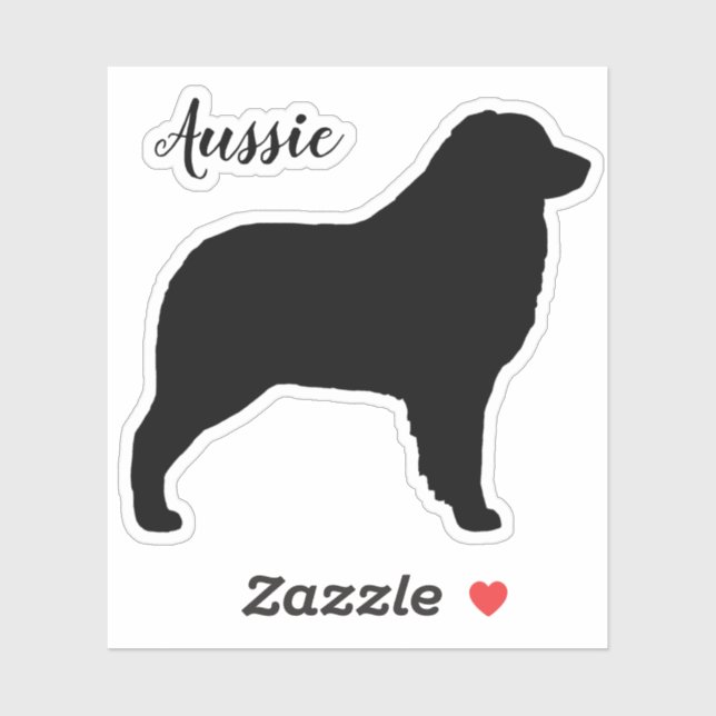 Sticker Chien berger australien Aussie Silhouette Vinyl (Feuille)