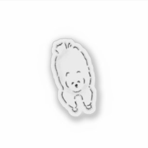 Sticker Chien Blanc Fluffy Dessiné à la Main Mignon Allong