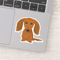 Chien caricature mignon roux à pois longs