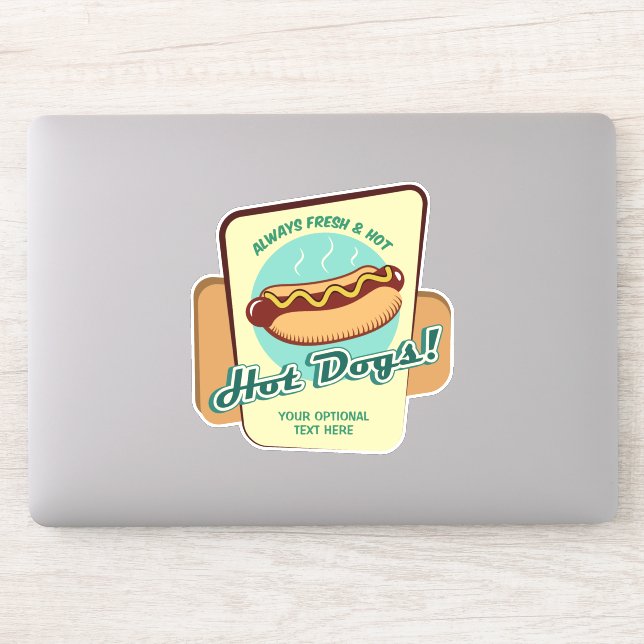 Sticker Chien chaud de texte personnalisé (Ordinateur)