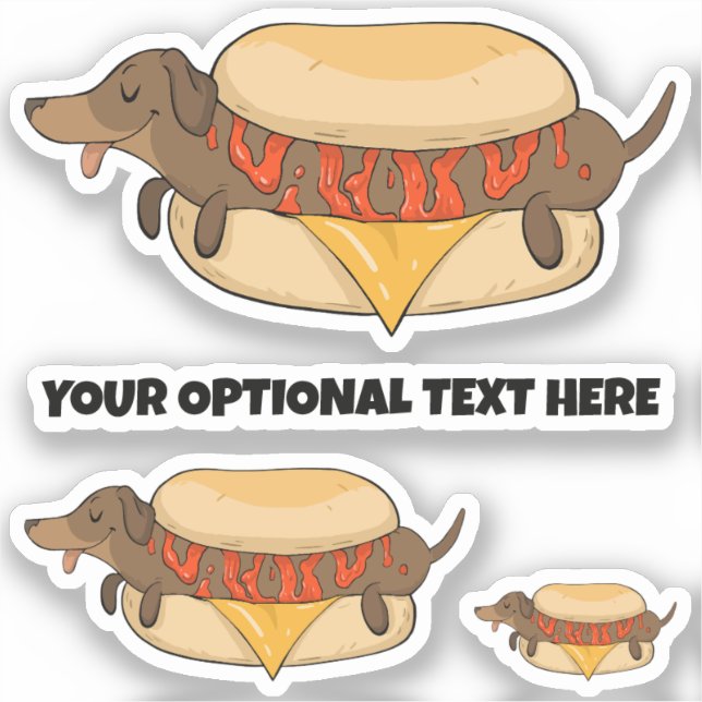 Sticker Chien chaud de texte personnalisé (Recto)