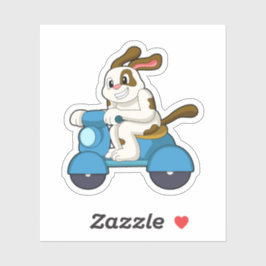 Sticker Chien comme Biker avec Scooter.PNG