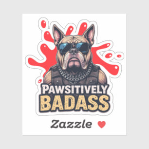 Sticker Chien cool avec vinyle de Badass de pureté