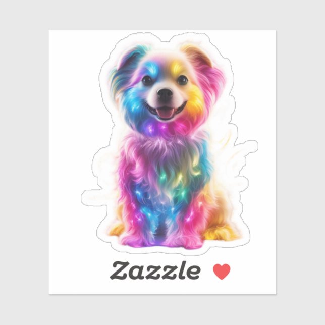 Sticker Chien de couleur mignon (Feuille)