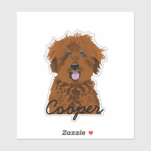 Sticker Chien de Doodle Brown Nom personnalisé
