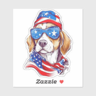 Sticker Chien de sublimation du 4 juillet