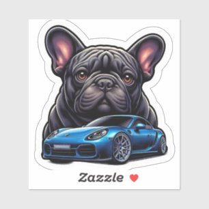 Sticker Chien de taureau français et Décor de voiture de s