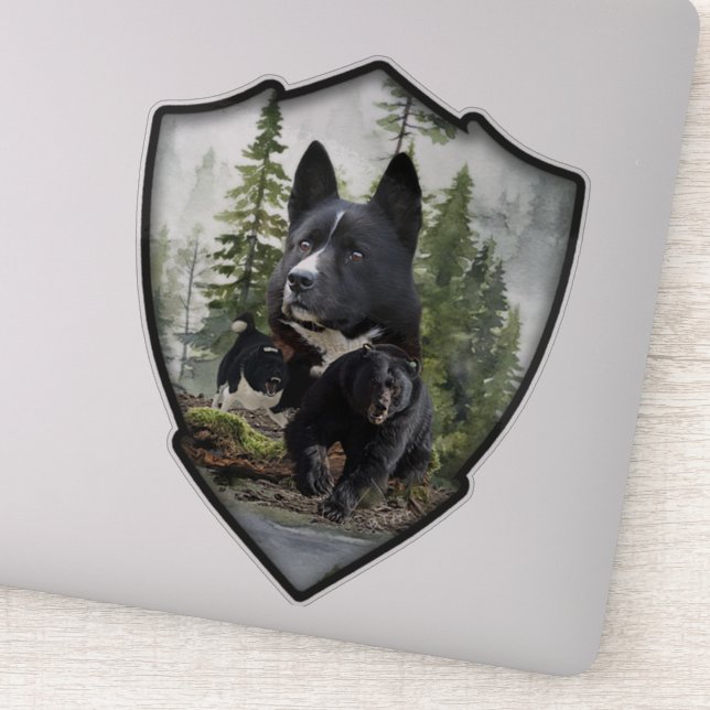 Sticker Chien d'ours karélien (Détail)