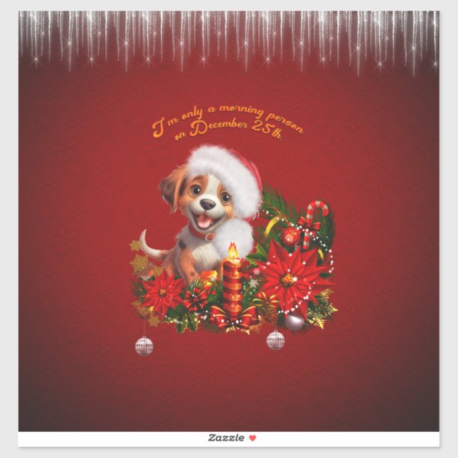 Sticker Chien drôle (Feuille)