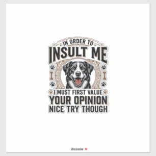 Sticker Chien drôle avis vintage t-shirt design_1
