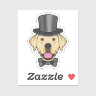 Sticker Chien en marié avec noeud papillon