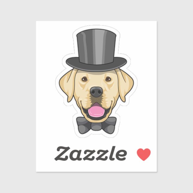 Sticker Chien en tenue de marié avec nœud (Feuille)