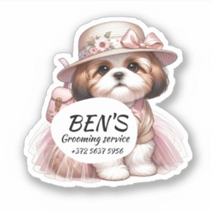 Sticker Chien Groomer Service Parfumé Mignonne Marionnette
