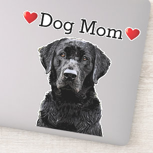 Sticker Chien Maman Mignonne Coeur Noir Lab Animal Car