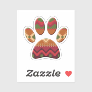 Sticker Chien Motif Aztèque Paw