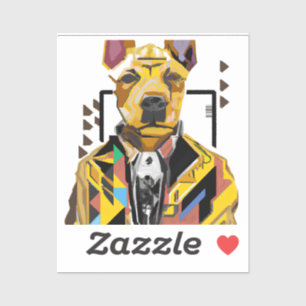 Sticker Chien portant un costume : Art numérique