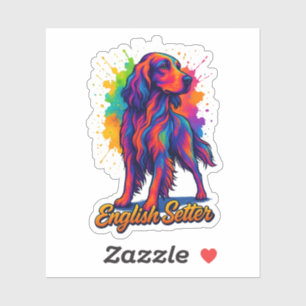 Sticker Chien Setter Anglais Pop Art Vibrant