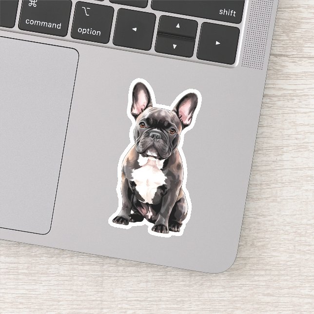 Sticker Chien-taureau français noir et blanc (Détail)