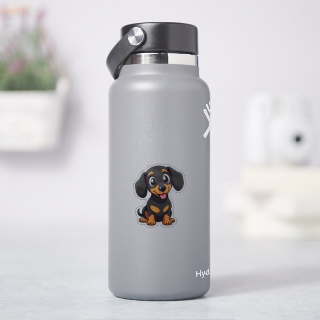Sticker Chien teckel joueur – Style pastel mignon (HydroFlask)