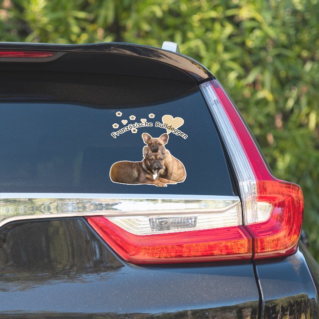 Sticker Chiens Bouledogues Français French Bulldog (Côté voiture)