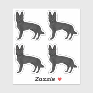 Sticker Chiens de design de dessin animé mignon Shepherd a
